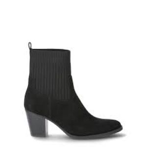 Time & True Memory Foam Faux Suede Knit Ankle Boots, 2.76” Stacked Heel Preppy